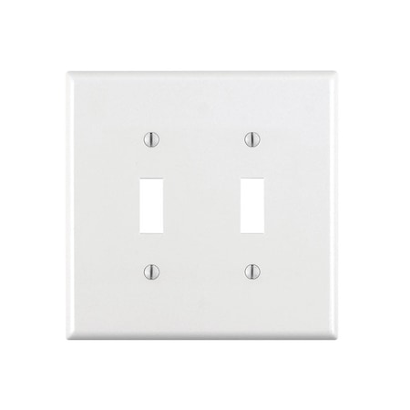 Leviton Leviton White 2 gang Thermoplastic Nylon Toggle Wall Plate 1 pk 80709-00W